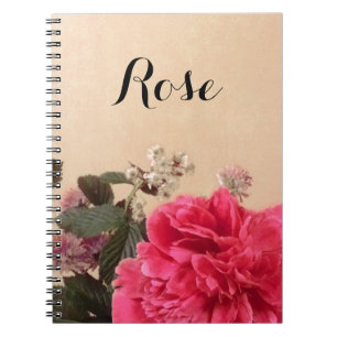 Caderno Espiral Floral elegante personalizado