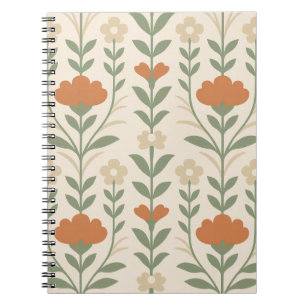Caderno Espiral Floral Escandinavo
