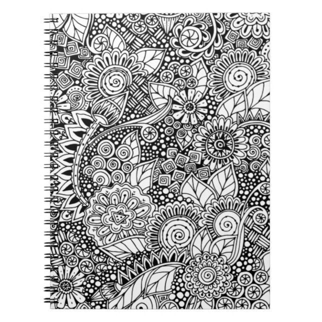 Caderno Espiral Floral étnico inspirado (Frente)