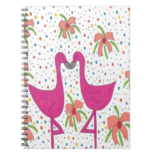 Caderno Espiral Floral Flamingo Fiesta