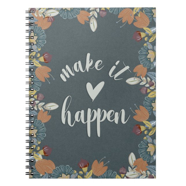 Caderno Espiral Floral Folk Art (Frente)