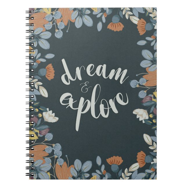 Caderno Espiral Floral Folk Art (Frente)