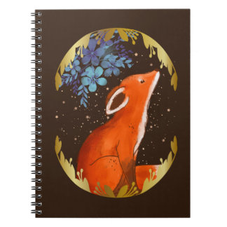 Caderno Espiral Floral Fox