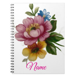 Caderno Espiral Floral Inspirado em Porcelana