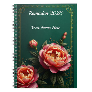 Caderno Espiral Floral Islâmico Sombrio e Temperamental