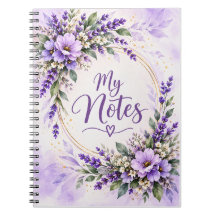 Caderno Espiral Floral Lavanda Minhas Notas