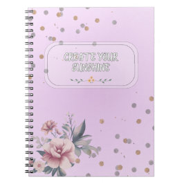 Caderno Espiral Floral Lilás Feminino