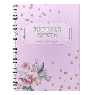 Caderno Espiral Floral Lilás Feminino