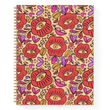 Caderno Espiral Floral Lucky Eye