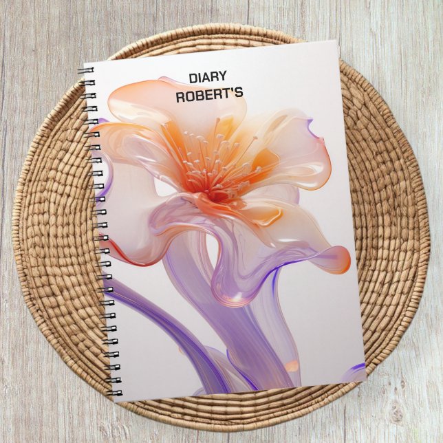 Caderno Espiral Floral notebook, gift for florists, flower notes (Criador carregado)
