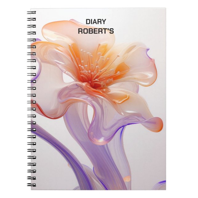 Caderno Espiral Floral notebook, gift for florists, flower notes (Frente)