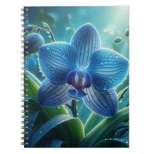 Caderno Espiral Floral Orquídea Azul