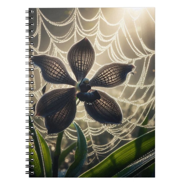 Caderno Espiral Floral Orquídea Negra (Frente)