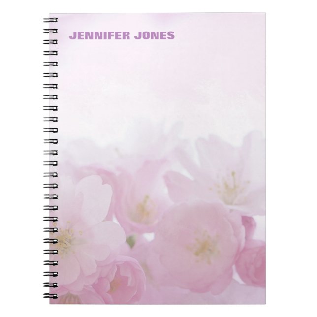 Caderno Espiral Floral Personalizado Moderno Elegante Fofo Estilos (Frente)