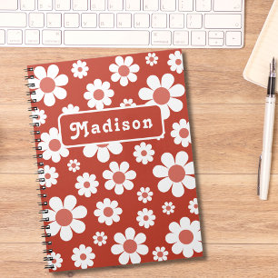 Caderno Espiral Floral Personalizado Retro