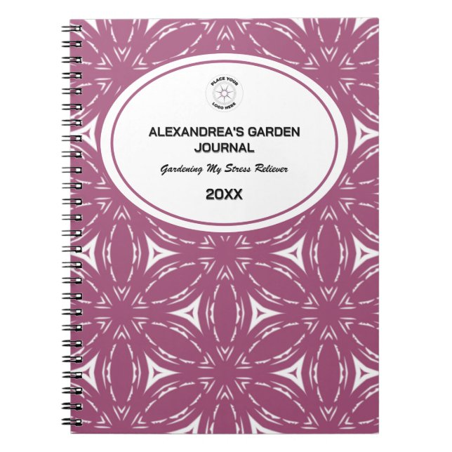 Caderno Espiral Floral Pink Watercolor Flowers Pattern Journal (Frente)