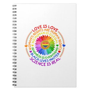 Caderno Espiral Floral Rainbow Posição Política e Social