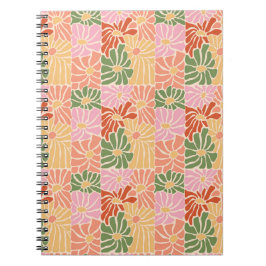 Caderno Espiral Floral Retro Groovy 