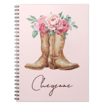 Floral Rosa Caubói Rústico em Aquarela Personaliza