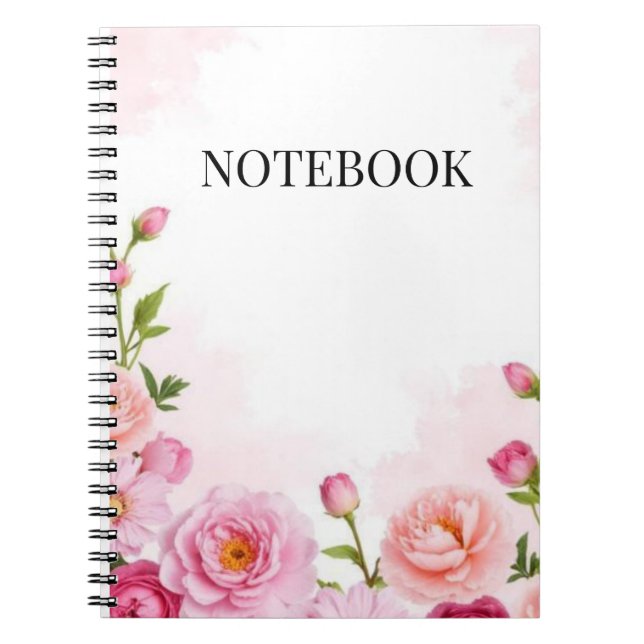 Caderno Espiral Floral Rosa Estético (Frente)