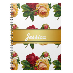Caderno Espiral Floral Russo da Vintage Personalizado