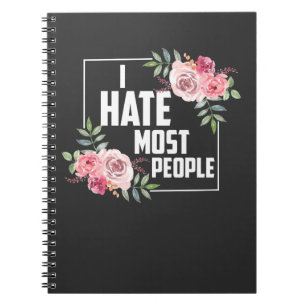 Caderno Espiral Floral Sarcasmo inapropriado Dizendo Flores