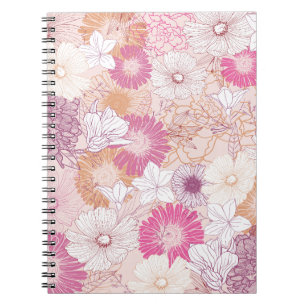 Caderno Espiral Floral Sem Sede
