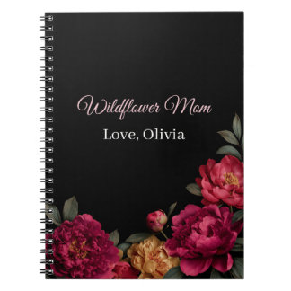 Caderno Espiral Floral Silvestre Personalizada para Mãe Temperamen