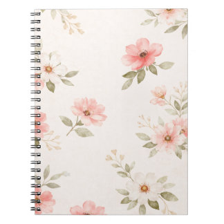 Caderno Espiral Floral Soft Blush