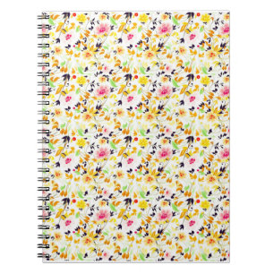Caderno Espiral Floral suave de primavera