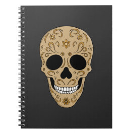 Caderno Espiral Floral Sugar Skull Dia de los Muertos
