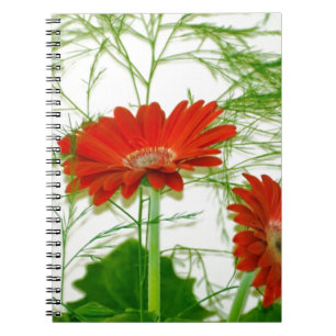 Caderno Espiral Floral vermelho