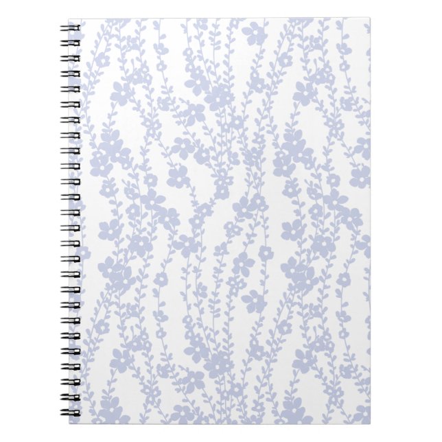 Caderno Espiral Floral Vines (White - Periwinkle) (Frente)