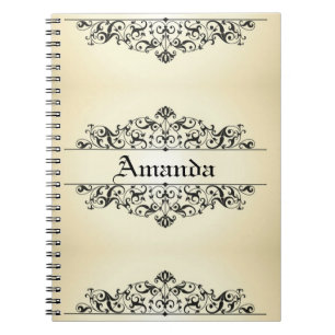 Caderno Espiral Floral Vintage Personalizado
