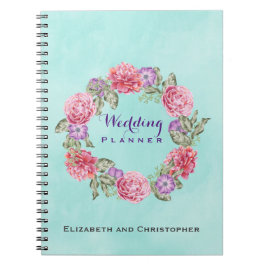 Caderno Espiral Floral Watercolor Wreath WedPlanner