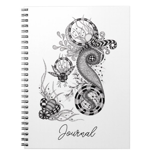 Caderno Espiral Florale Tangle Zeichnung -  (Frente)