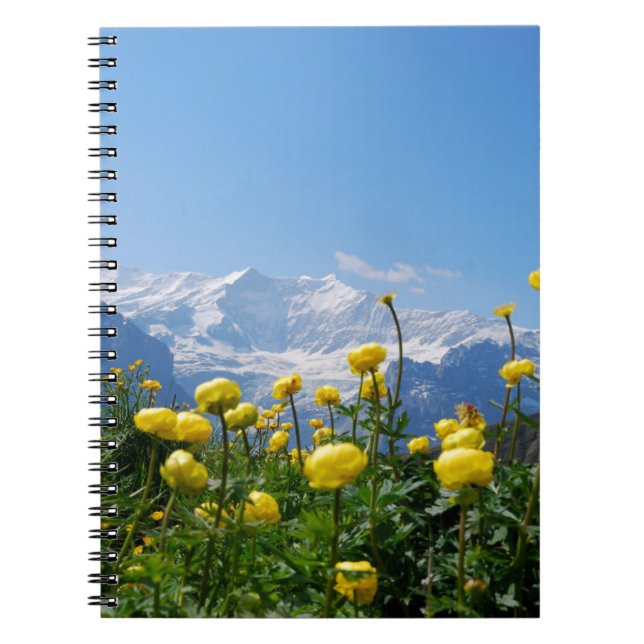 Caderno Espiral Flores | Alpes suíços Eiger Monch (Frente)