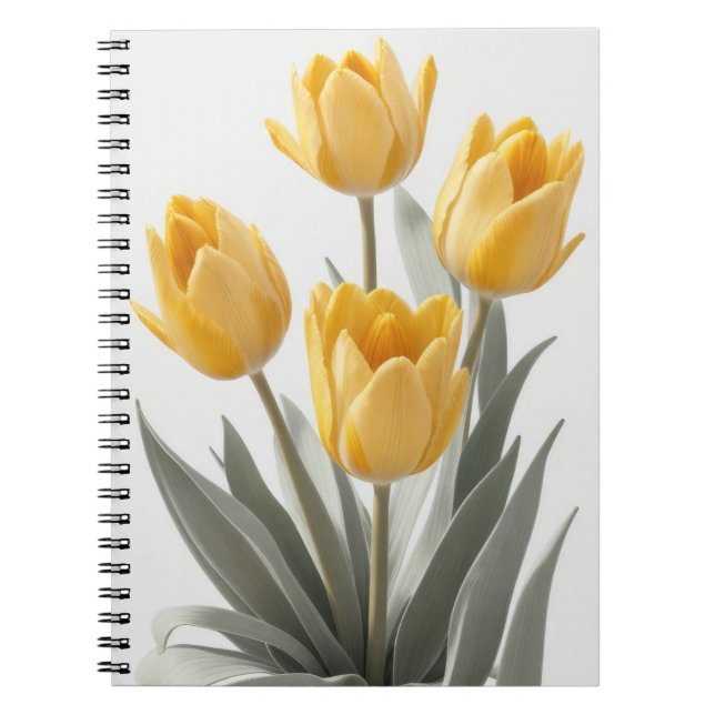 Caderno Espiral Flores Amarelas De Tulipas (Frente)