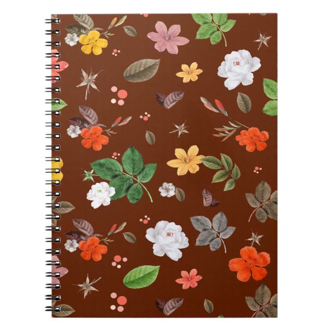 Caderno Espiral Flores Amarelas e Rosas Brancas 12 (Frente)