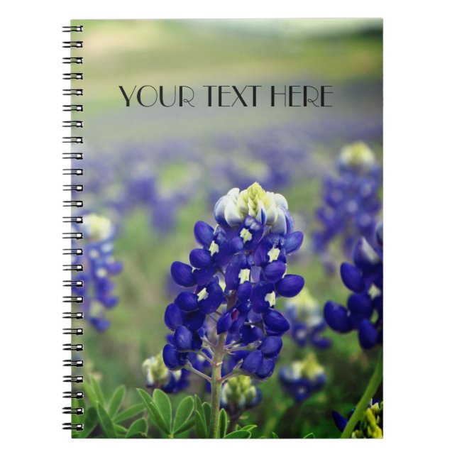 Caderno Espiral Flores Azuis Flores do Texas Floral (Frente)