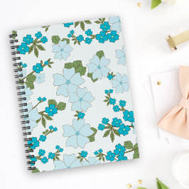 Caderno Espiral Flores Azuis, Padrão Floral, Padrão De Flores