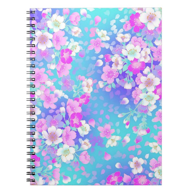 Caderno Espiral Flores bonito Rosa (Frente)