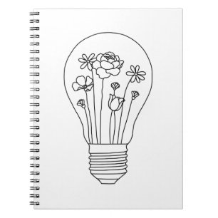Caderno Espiral Flores bonitos na linha design da ampola