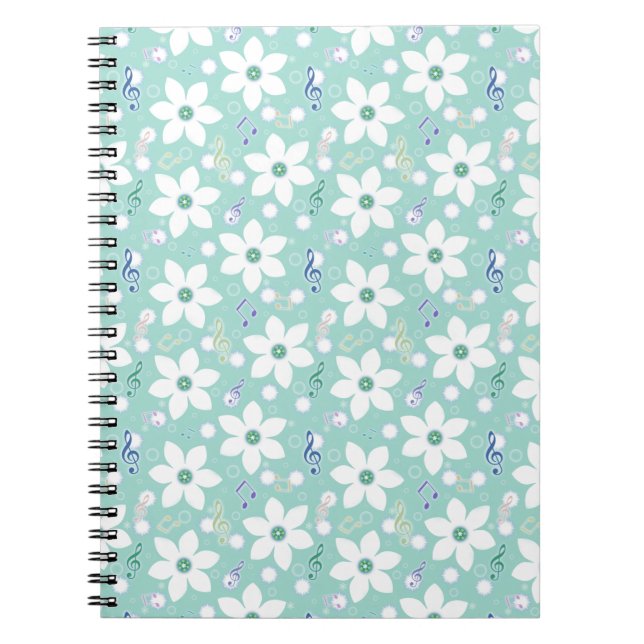 Caderno Espiral Flores brancas (Frente)