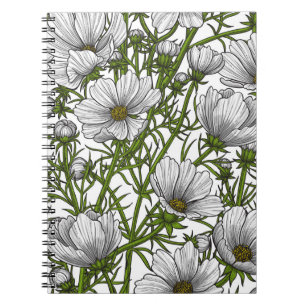 Caderno Espiral Flores brancas do cosmos