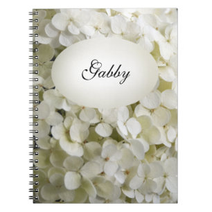 Caderno Espiral Flores brancas do Hydrangea