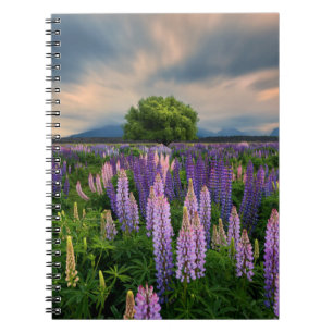 Caderno Espiral Flores Campo de linha na Nova Zelândia