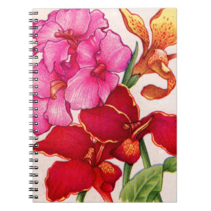 Caderno Espiral flores canaras