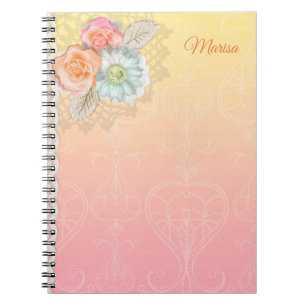 Caderno Espiral Flores Coloridas