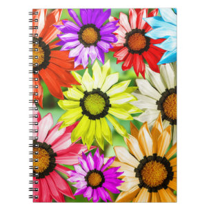 Caderno Espiral Flores coloridas de Gerbera